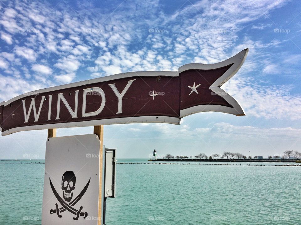 Windy sign at Chicago Navy Pier
