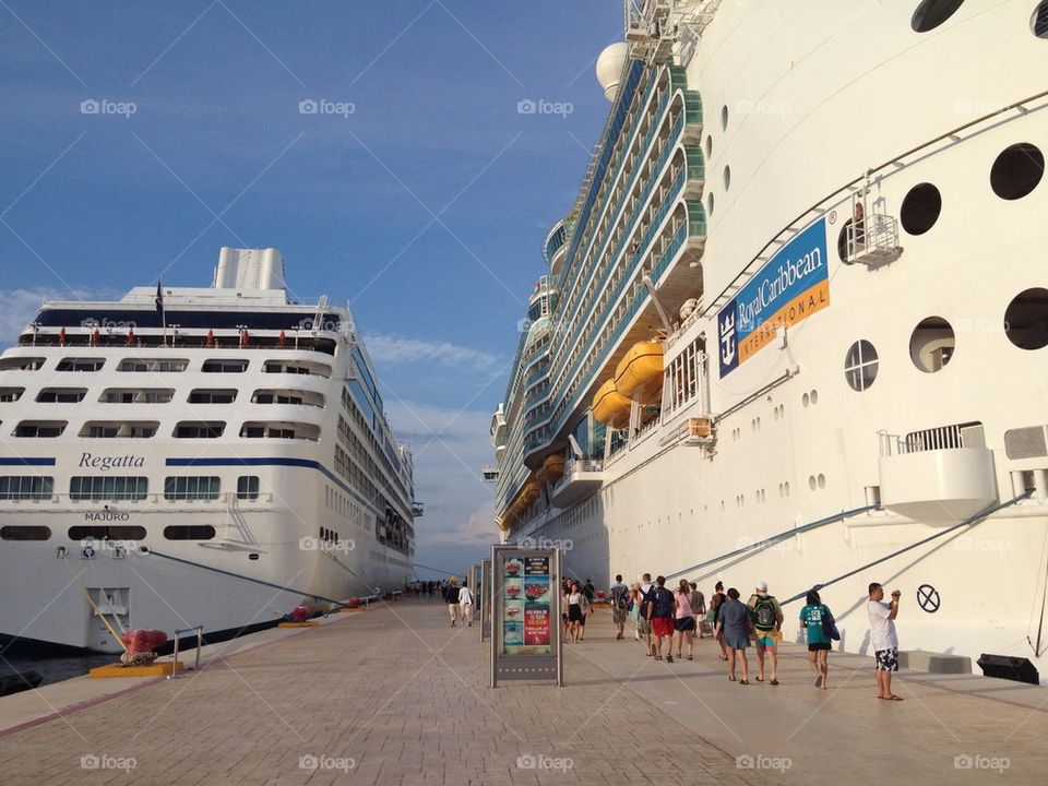 Cruise ships at port terminal