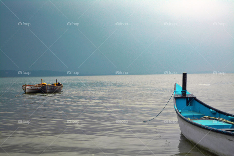 Boats in ocean, Goa