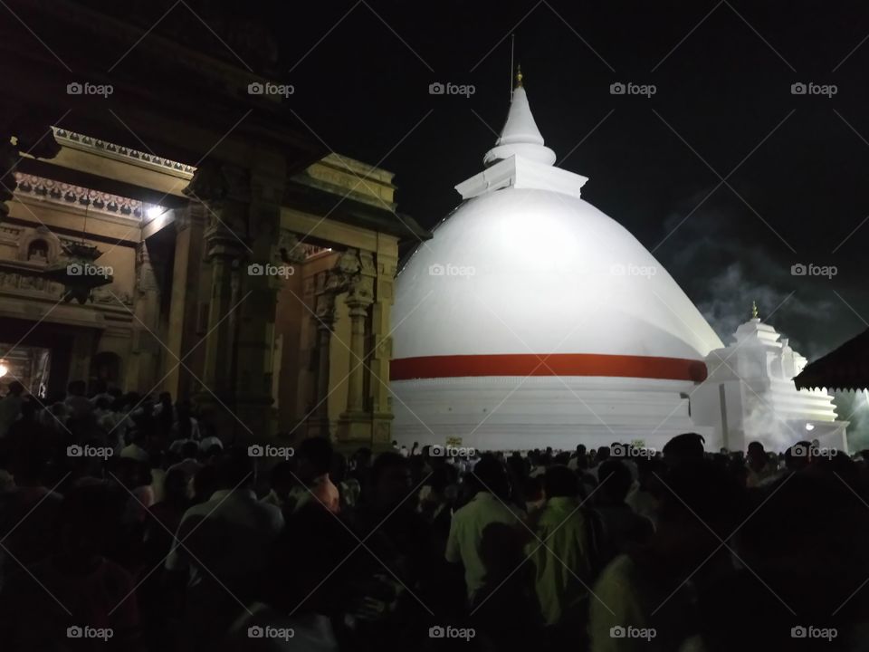 Temple at night in sri lanka