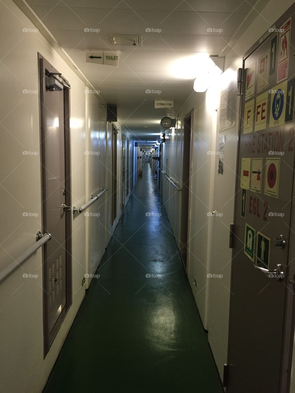 Hallway on commercial Ro/Ro vessel. (Car carrier)