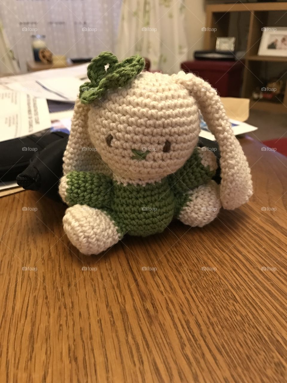 Bunny crochet yarn craft project
