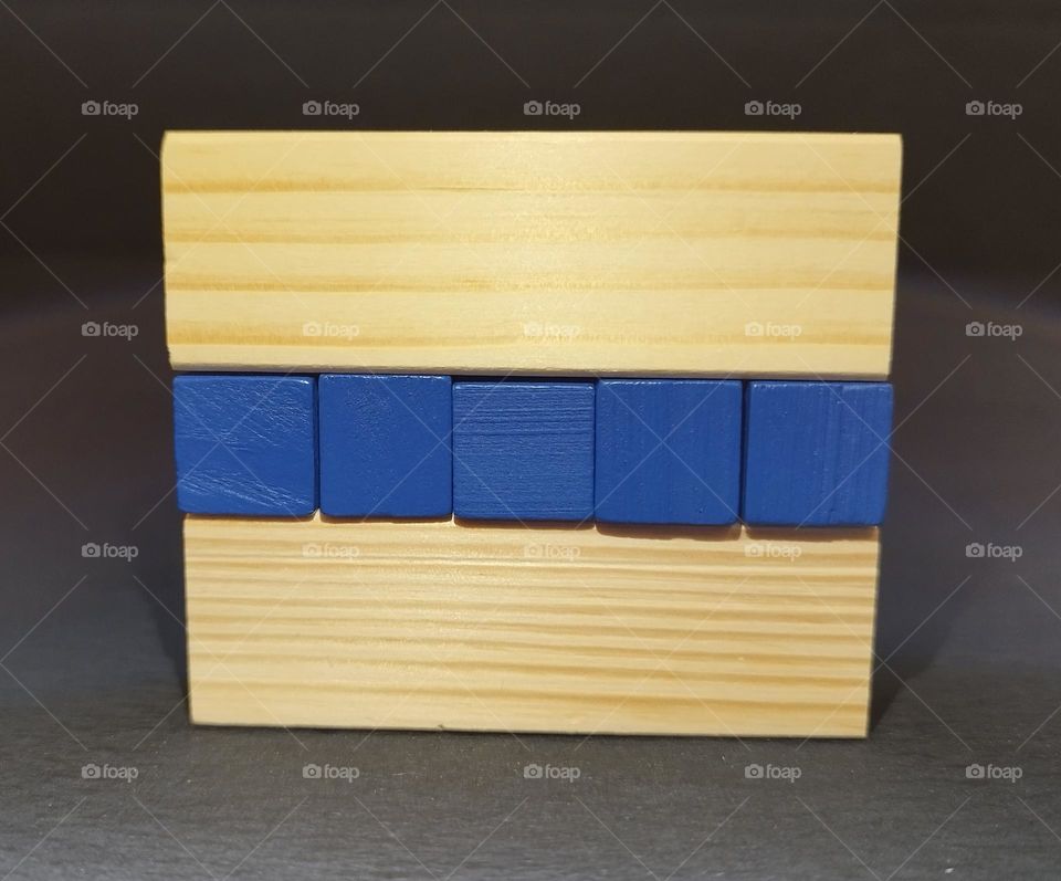 Blue wooden rectangle design