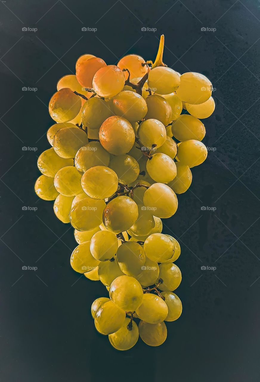 White grape in dark background 