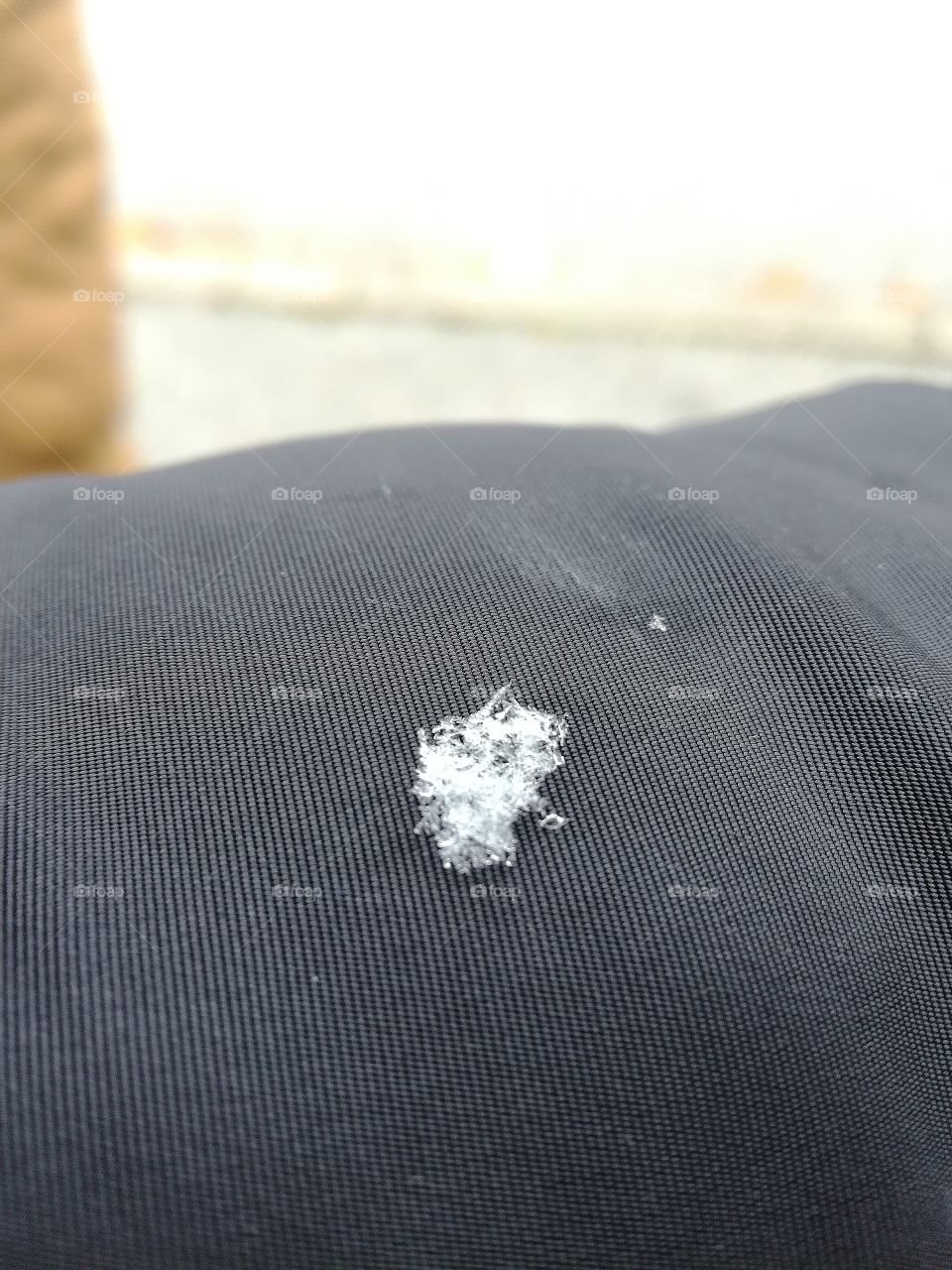 snow on my jacket