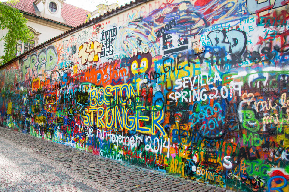 John Lennon graffiti wall 