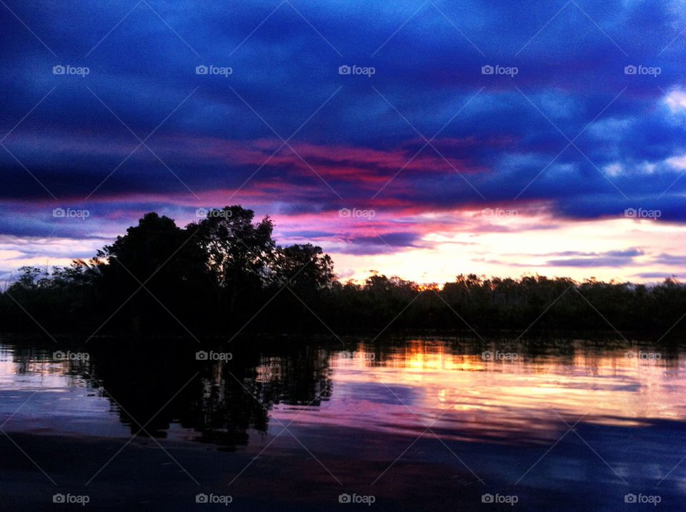 sunset water lake river by linderborg