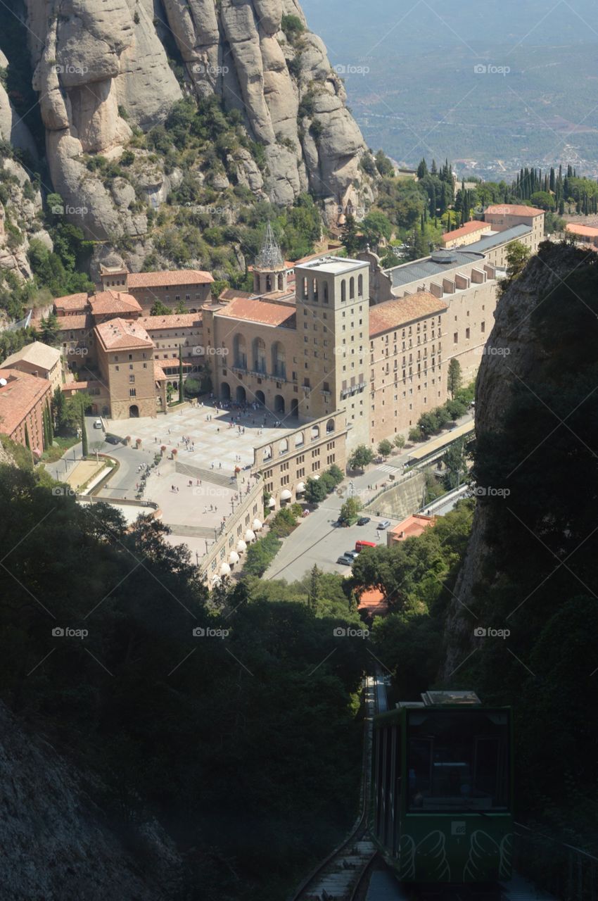 Riding the tram in montserrat 