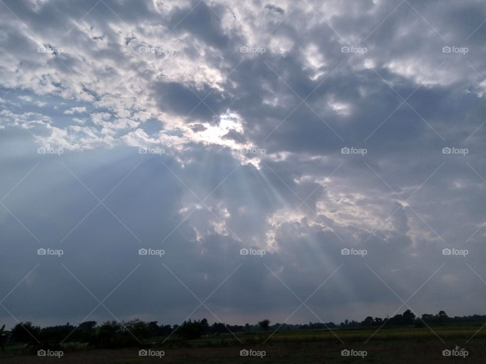 As God appears in the clouds