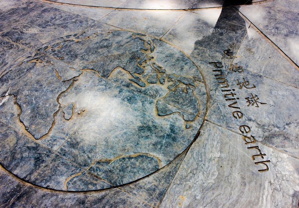 Carved ground on stone in Zhangjiajie national park China 