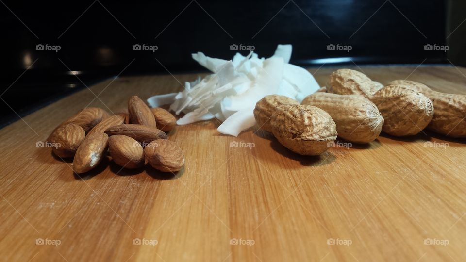 nuts coconut and peanuts