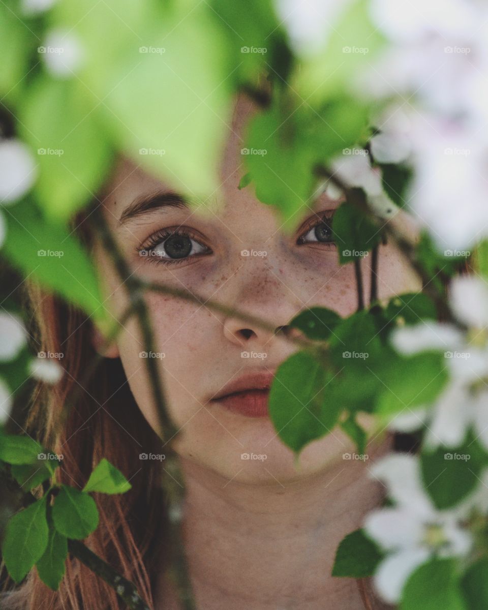 Girl looking serious