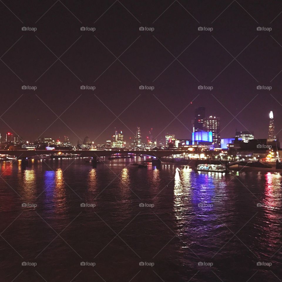 London skyline by night.