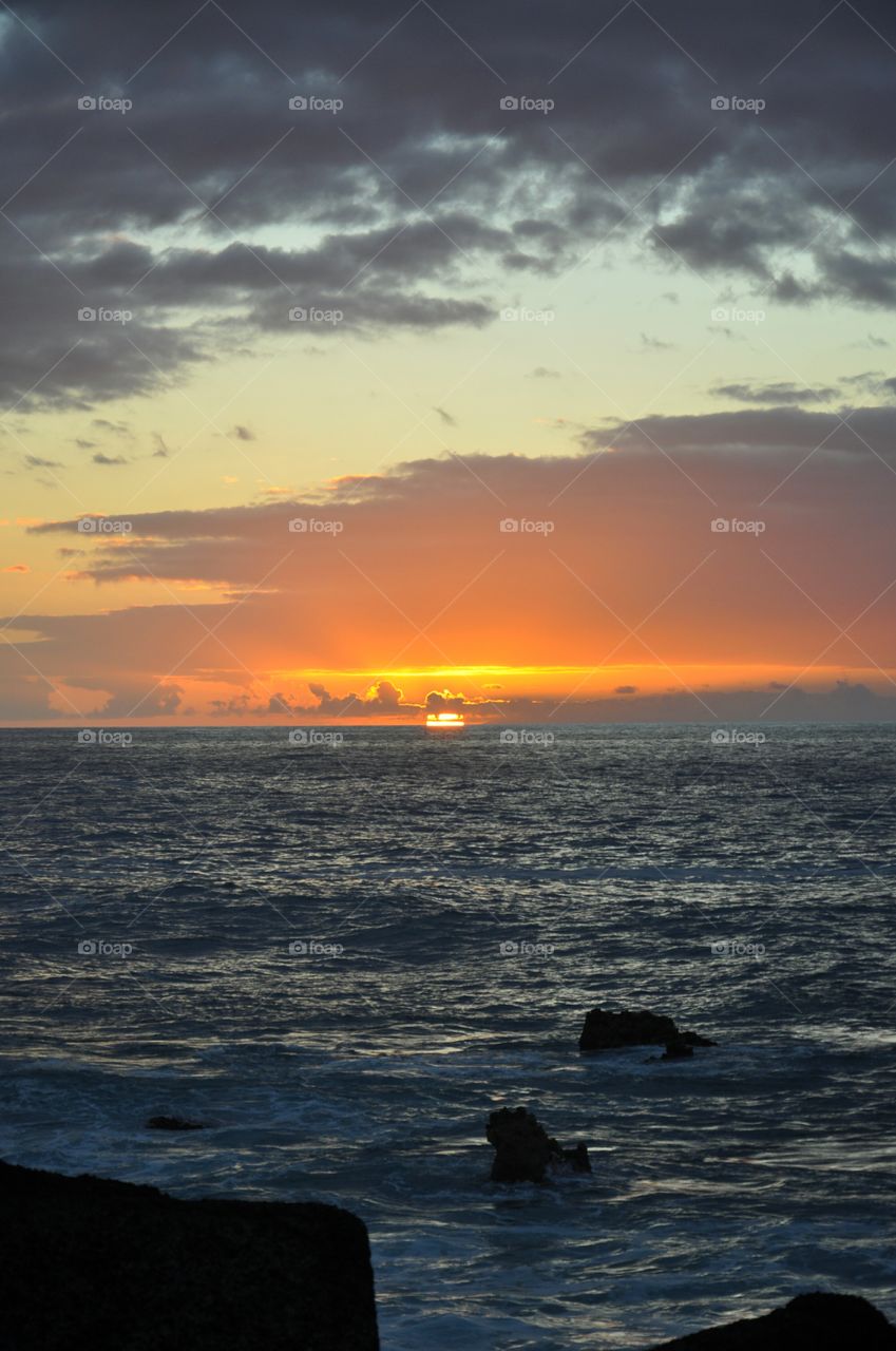 the Atlantic Ocean sunset