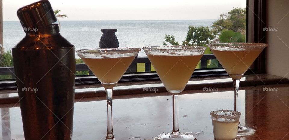 martinis on the ocean