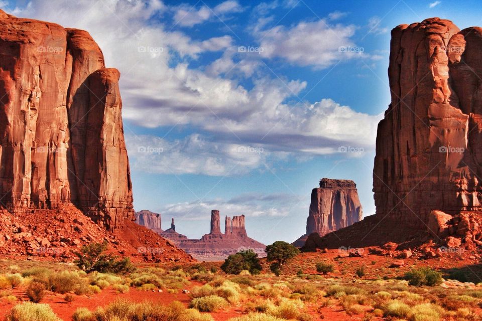 High angle view of monument valley