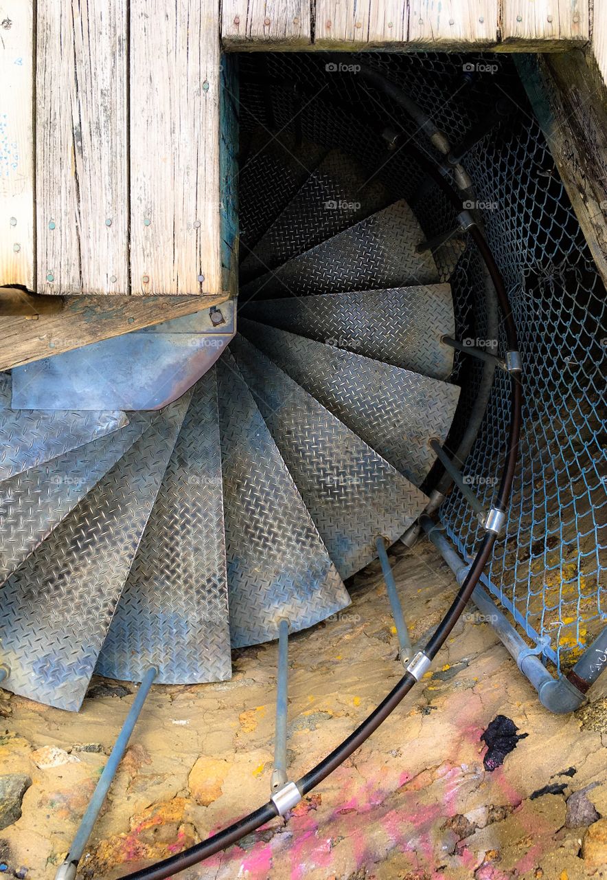 Scary staircase - spiral staircase inside of Scargo Tower in Dennis, Massachusetts, Cape Cod 