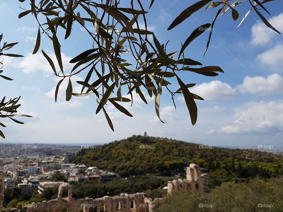 view of Athens acropolis greece