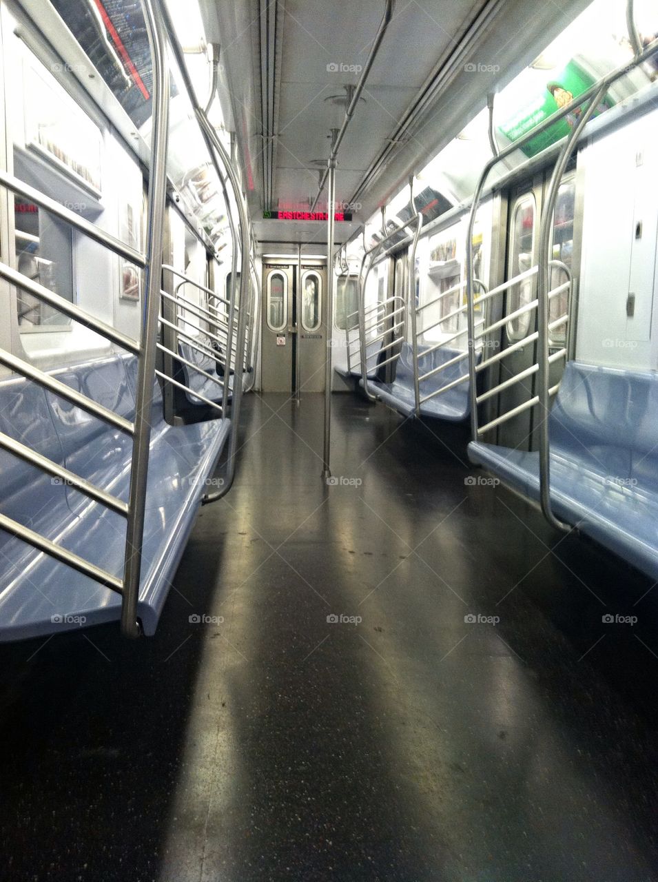 Empty subway car. New York City subway