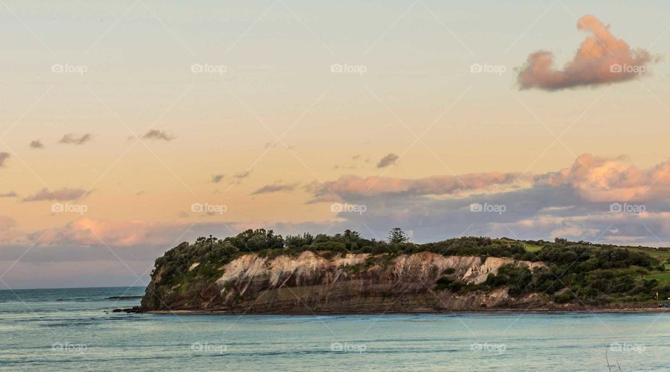 View of beach during sunset