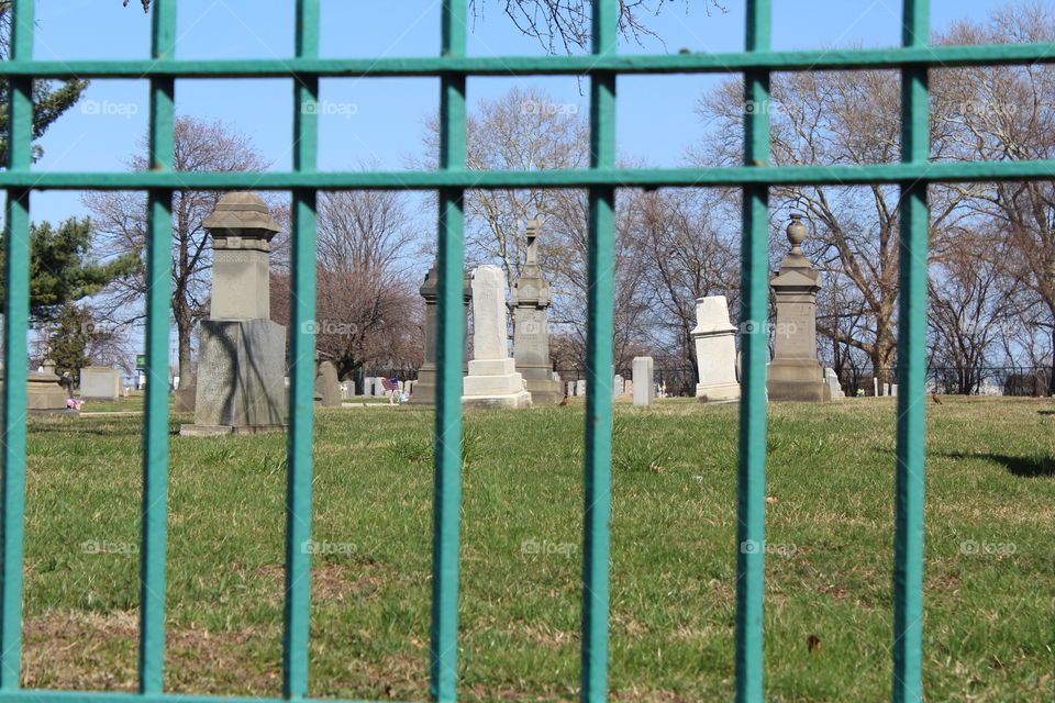 Graveyard . Graveyard behind bars
