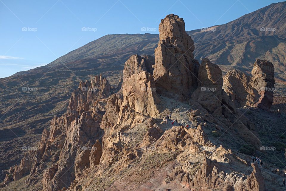 One of the most fascinating volcanic landscapes - Cañadas del Teide, which is actuaally a huge volcanic crater formed by the overlapping of two smaller craters. At the place where both craters overlapped the rocks were thrown into bizarre formations.