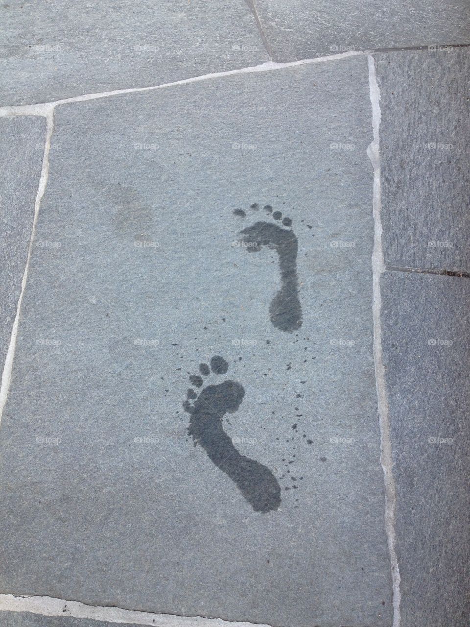 Footsteps . Wet summer footsteps 