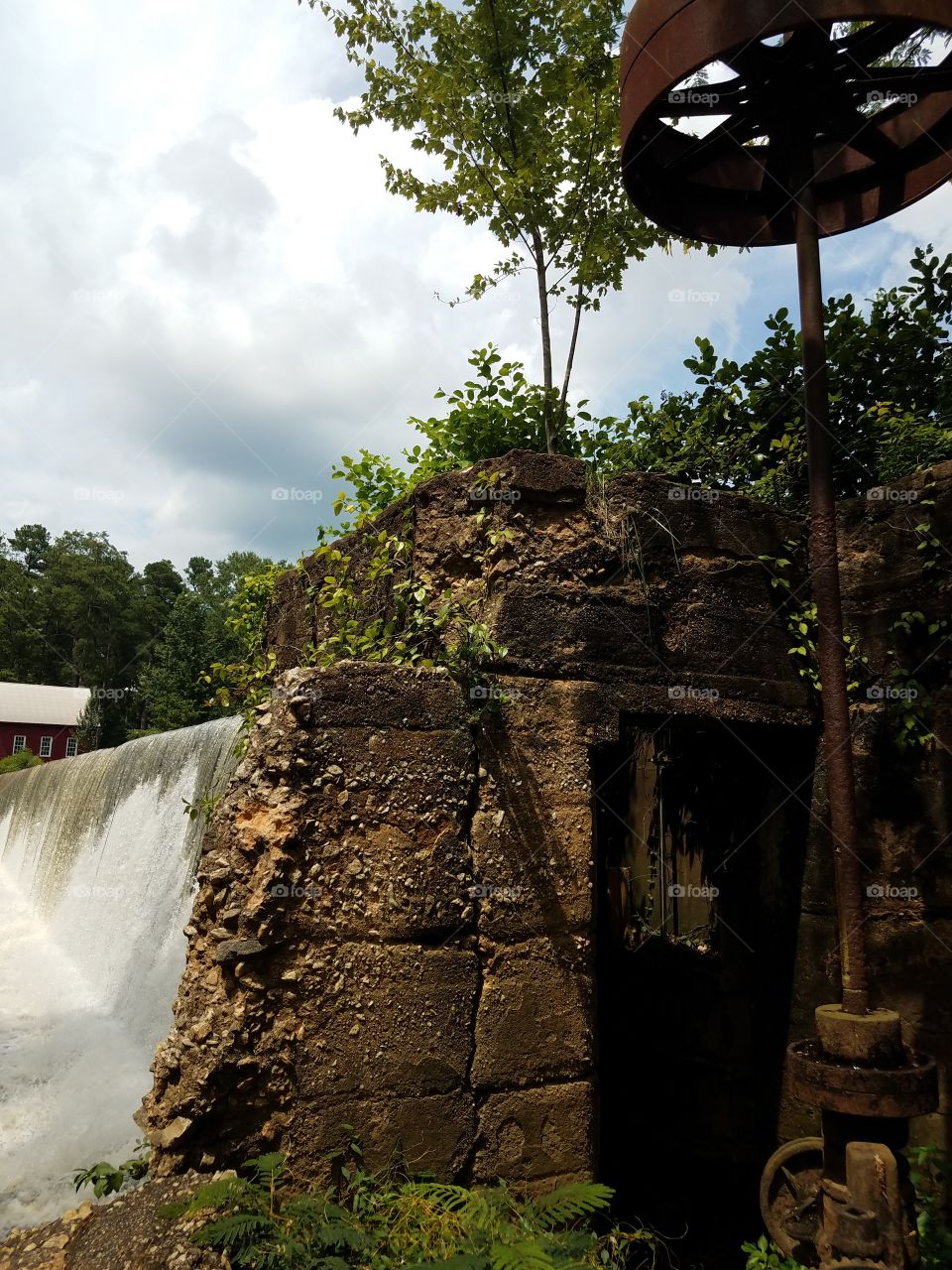 Doorway under the falls