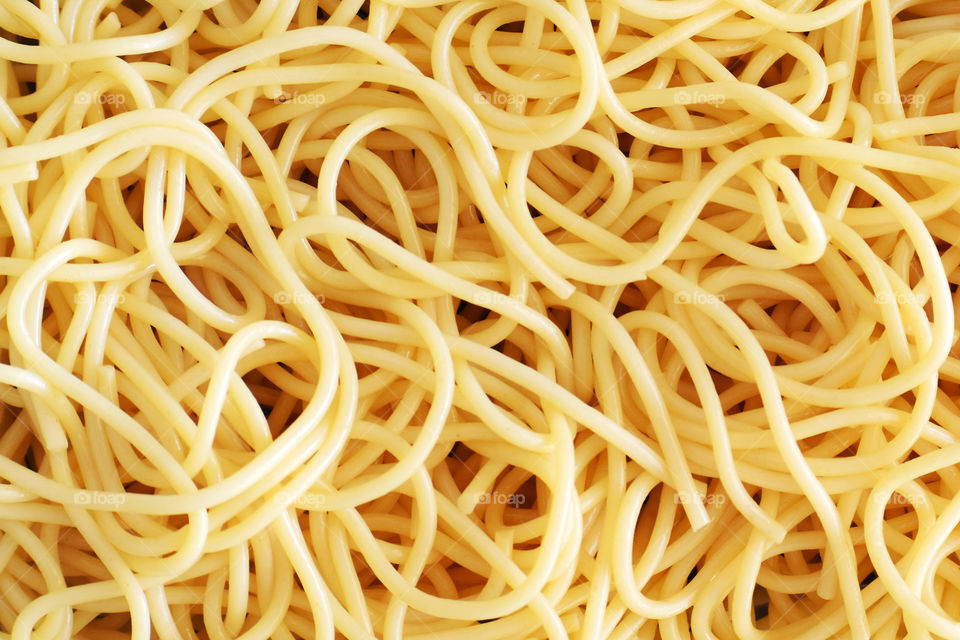 Close up texture of cooked spaghetti for background.
