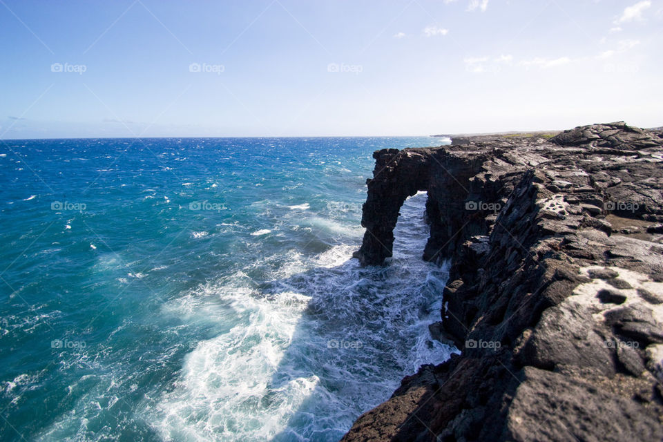 Natural arch at coastline