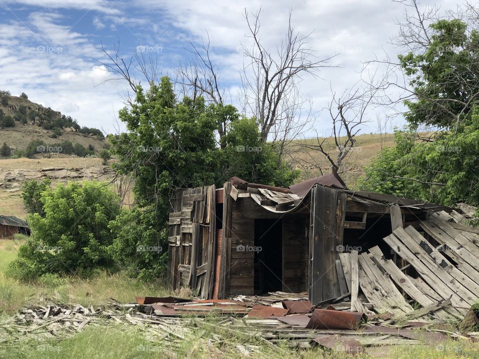 Dilapidated old shack