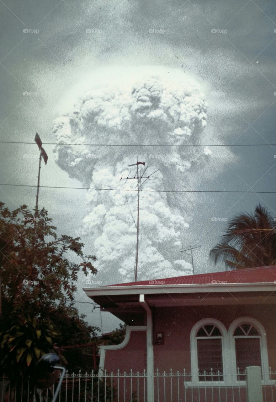 Volcanic Eruption. mushroom cloud from Mt. Pinatubo.