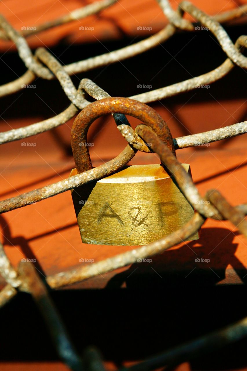 Rusty locker on the bridge 