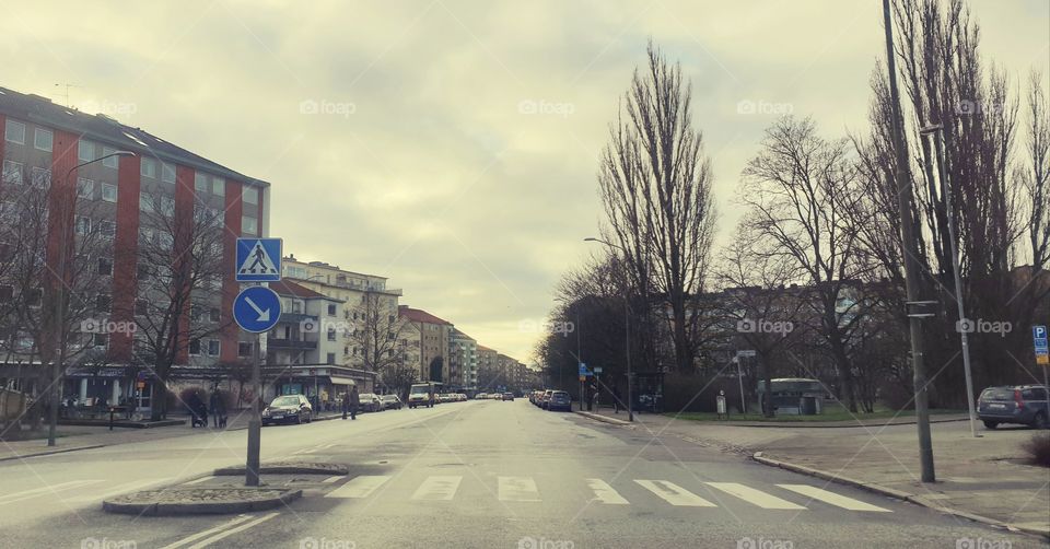 Empty street (almost) in Malmoe