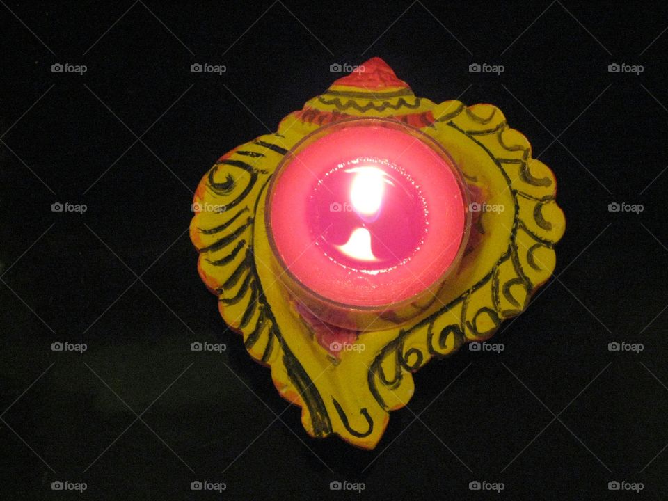 lamp Diya. Hand painted decorative lamp