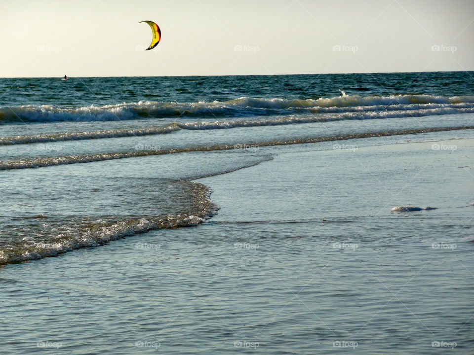 Kite Surfer on the North Sea Island Sylt