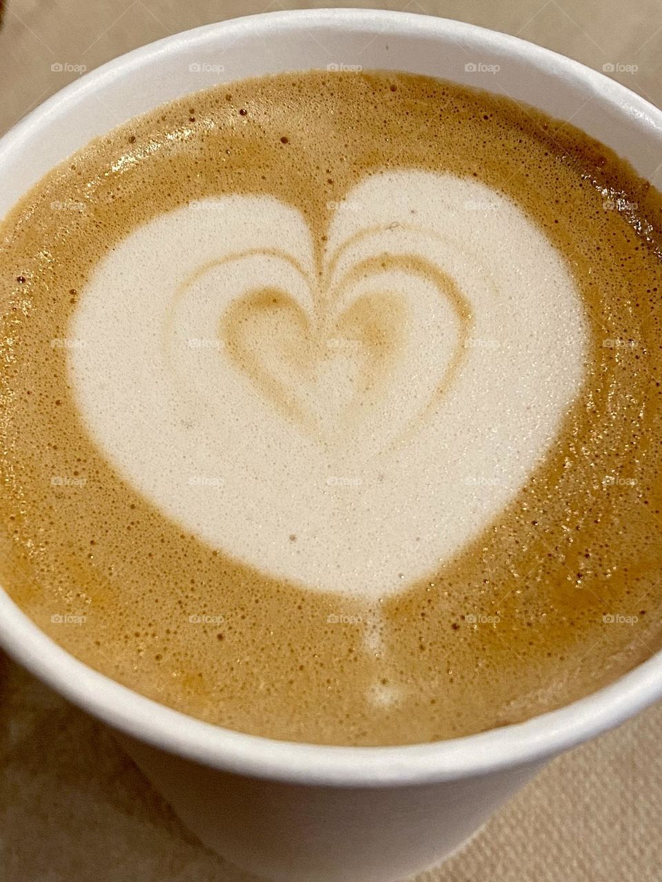 A heart in the foam of a mocha latte