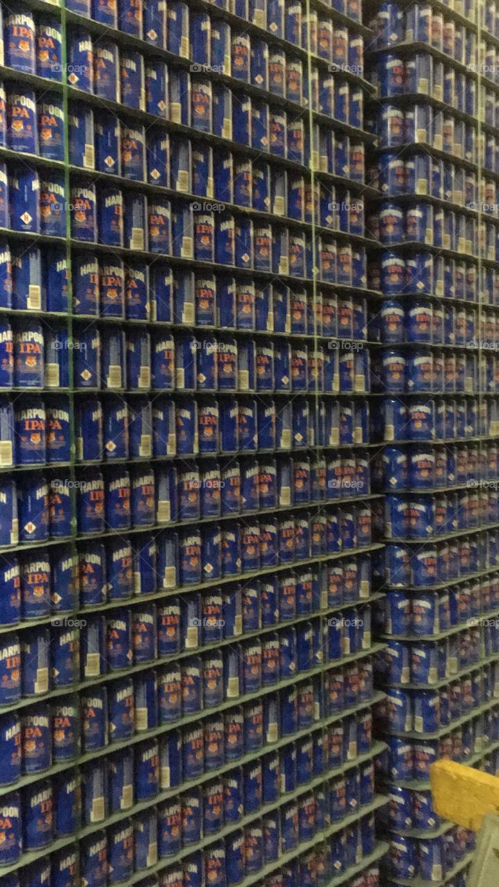 Beer cans. Harpoon brewery, Boston.