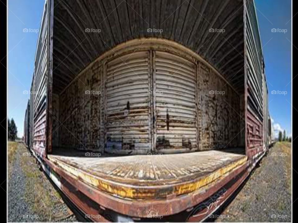 all sides of the train