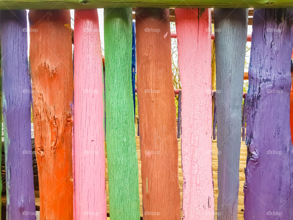 painted wood on playground