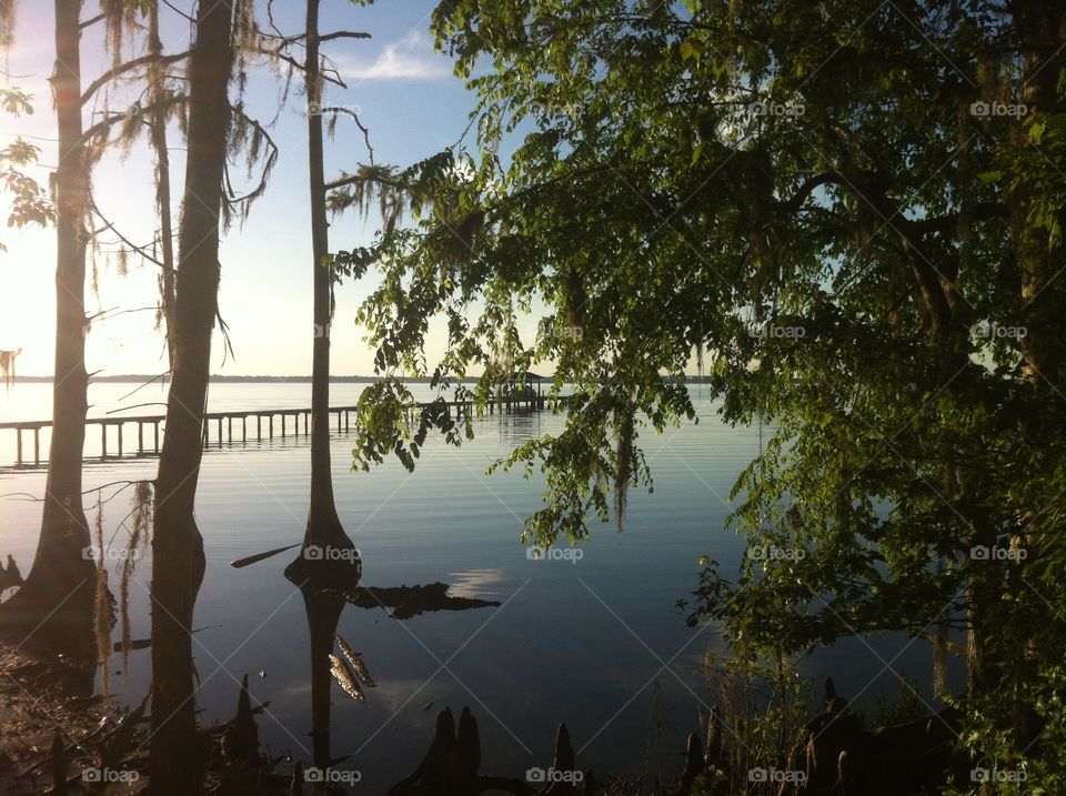 Sunset over the river