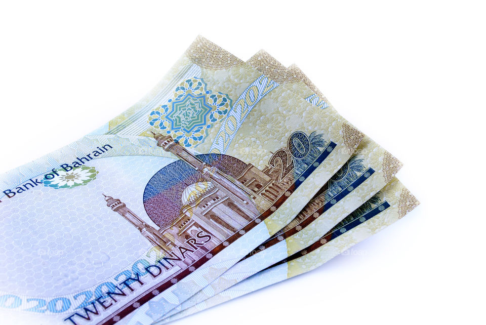 Bahrain currency isolated background