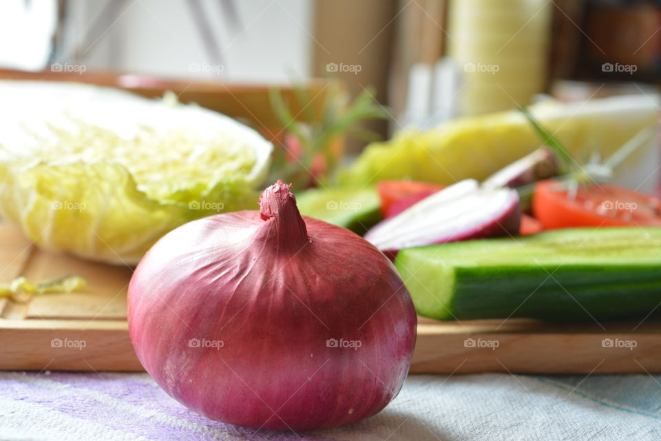 Close-up of a onion