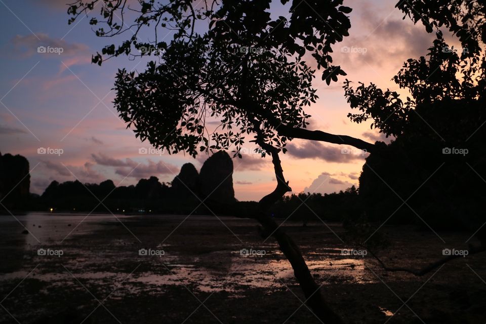 Beautiful Sunset at Railay Beach