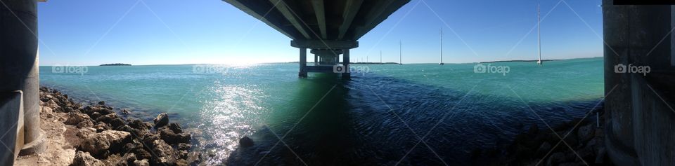 Under the bridge. Photograph was taken in key west of Florida under US Highway one