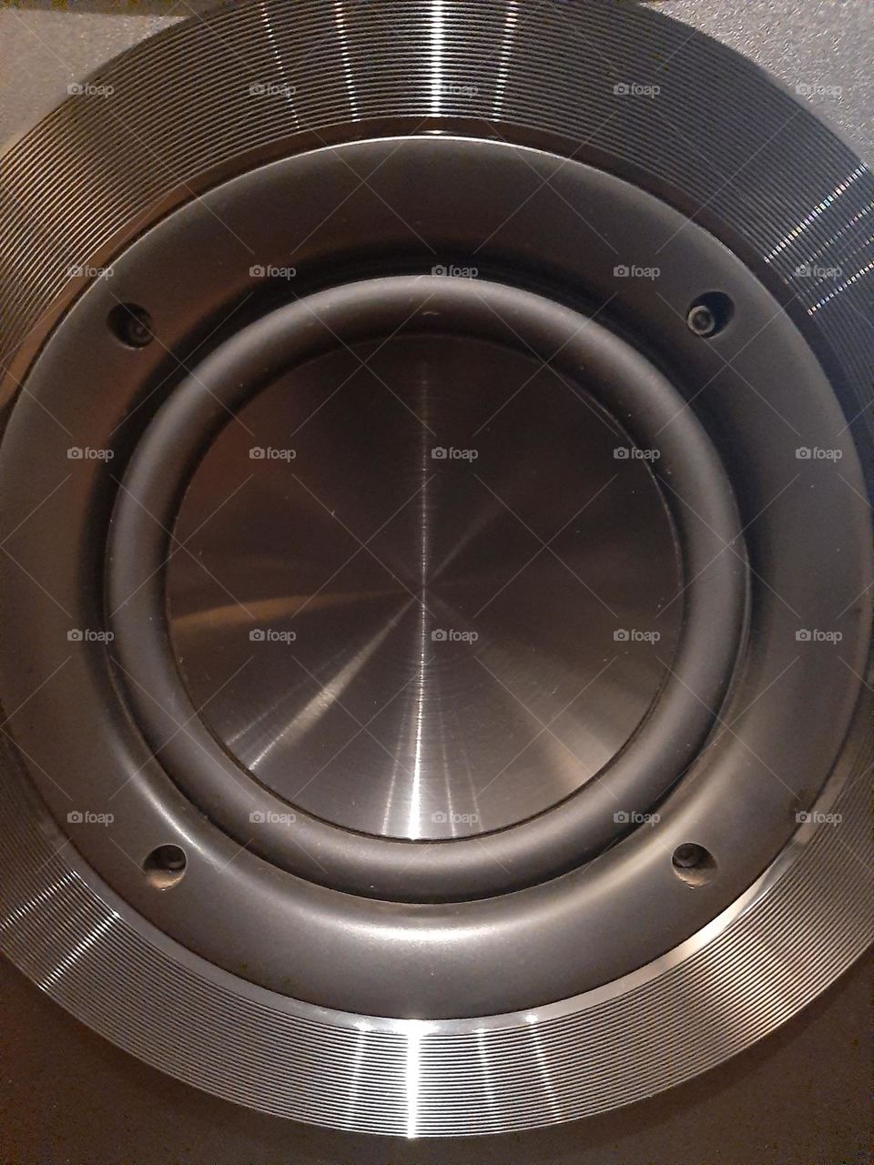 Black circles of a speaker