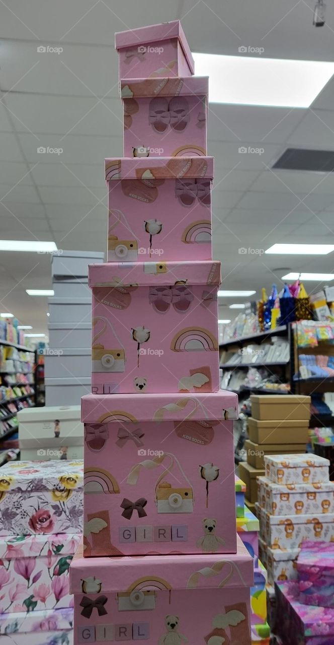 baby pink gift boxes