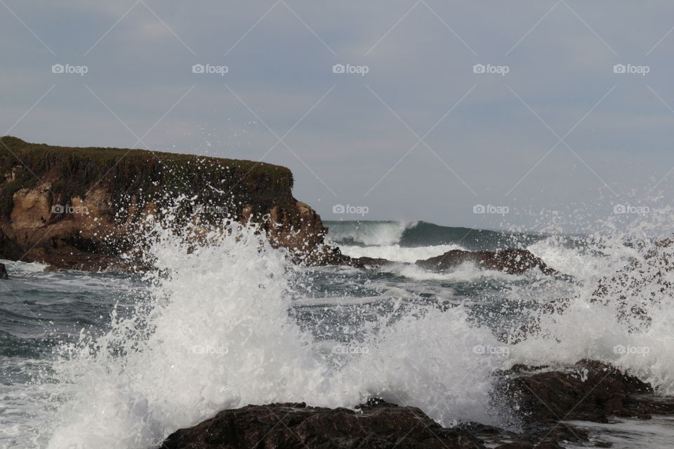 Waves on the rocks