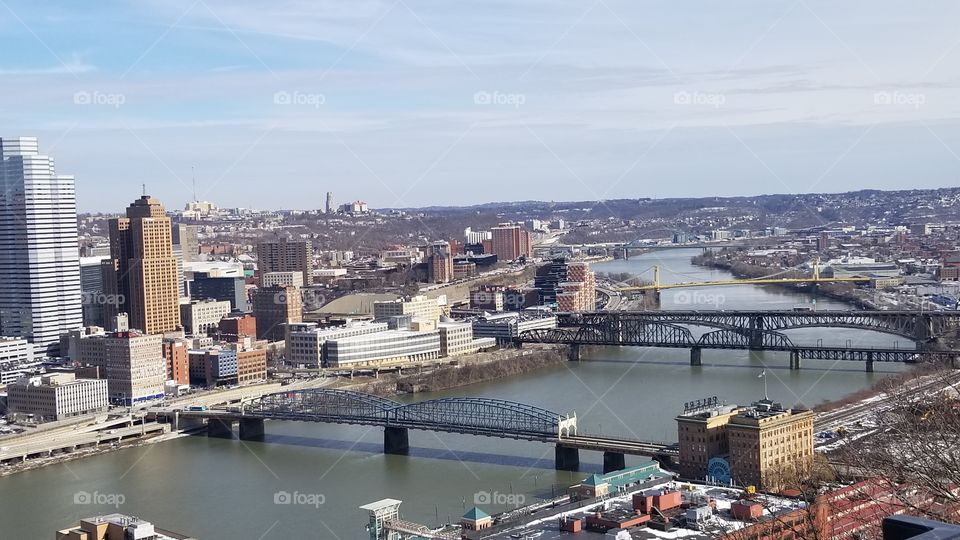The Monongahela River with the Pittsburgh skyline