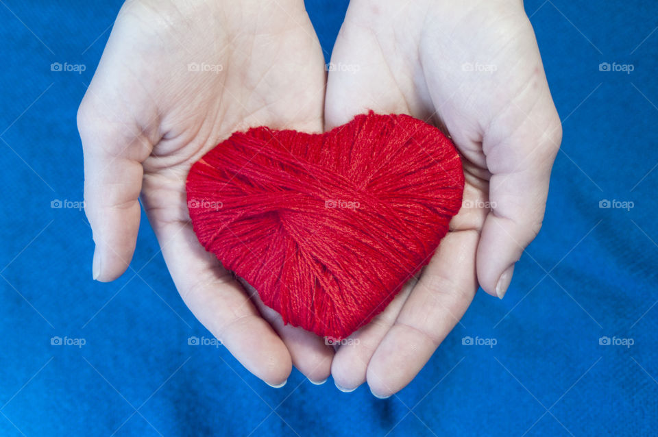 Heart on the palms